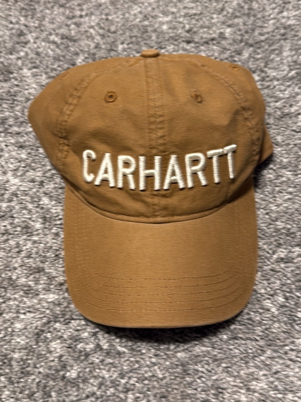 Carhartt Vintage Y2K Spell Out Canvas Cap Duck Brown Adjustable